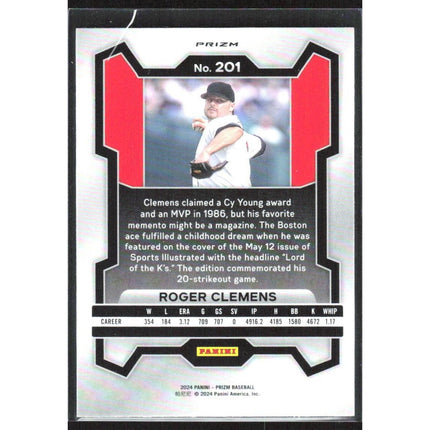 Roger Clemens 2024 Panini Prizm #201 Boston Red Sox