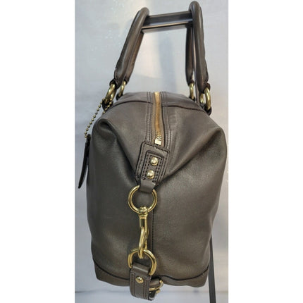 Coach Asley Leather Convertible Gunpowder Satchel Shoulder Bag MSRP $400