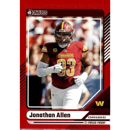 Jonathan Allen 2024 Donruss #61 Washington Commanders