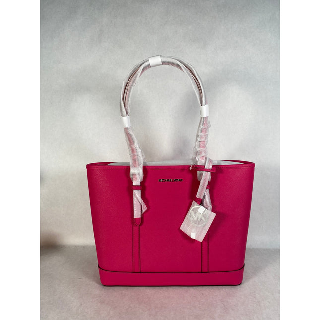 Michael Kors Jet Set Travel Small Saffiano Leather Top-Zip Tote Bag NWT MSRP $448