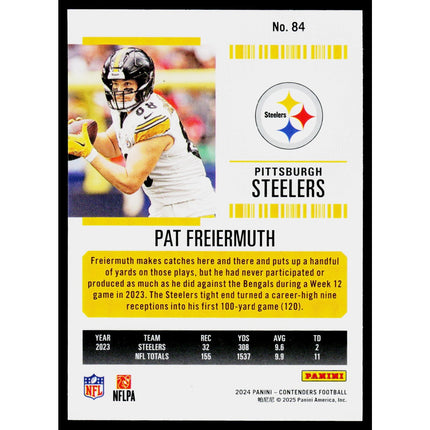 Pat Freiermuth 2024 Panini Contenders Season Ticket Retail #84 Steelers