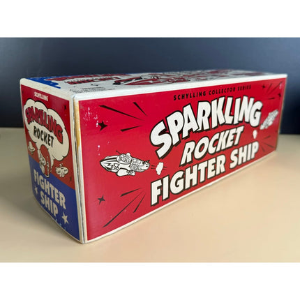 Flash Gordon Schylling Sparkling Rocket Fighter Ship Tin Toy 12" with Box