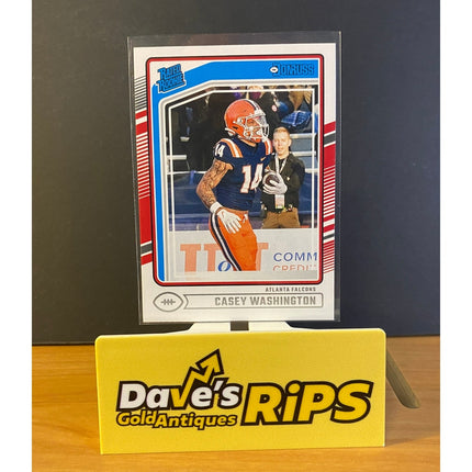 Casey Washington 2024 Donruss #392 Rated Rookie RC Card Atlanta Falcons