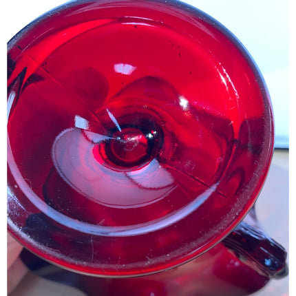 1920’s Fenton Dolphin Double-Handled Footed Ruby Vase – HTG
