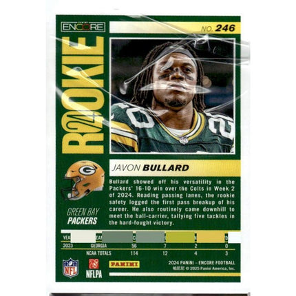 Javon Bullard 2024 Panini Encore #246 RC Green Bay Packers