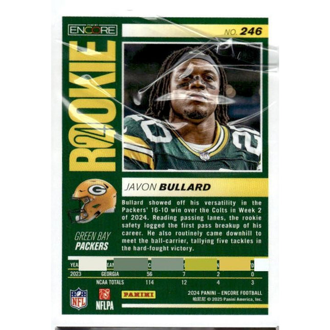 Javon Bullard 2024 Panini Encore #246 RC Green Bay Packers