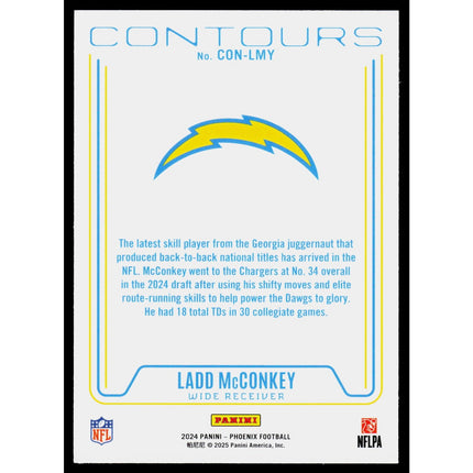 Ladd McConkey 2024 Panini Phoenix Contours #CON-LMY Los Angeles Chargers