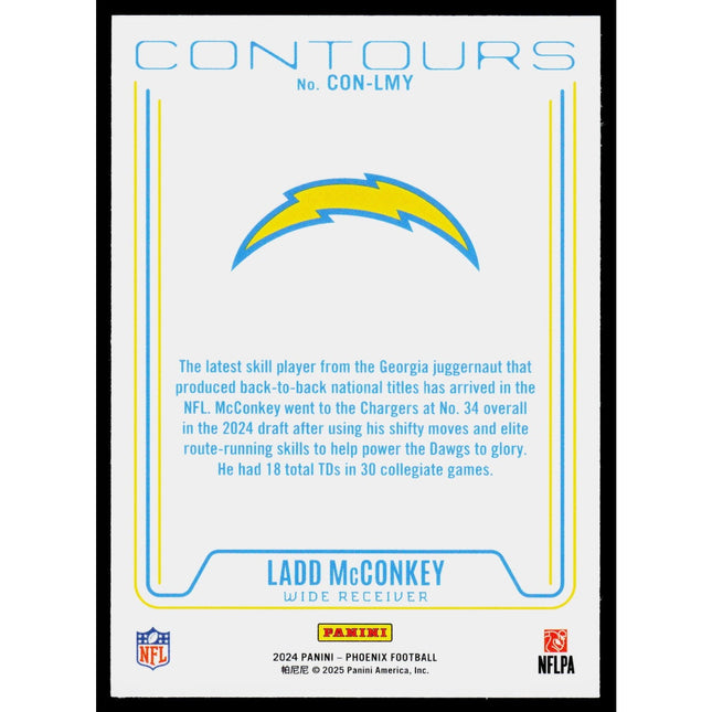 Ladd McConkey 2024 Panini Phoenix Contours #CON-LMY Los Angeles Chargers