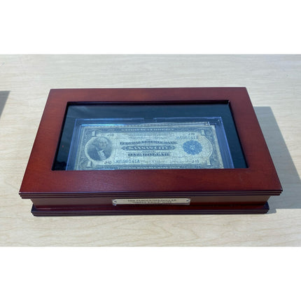 $1 Series 1918 Green Eagle Federal Reserve Bank Note #737 PCS,  Wood Display Box