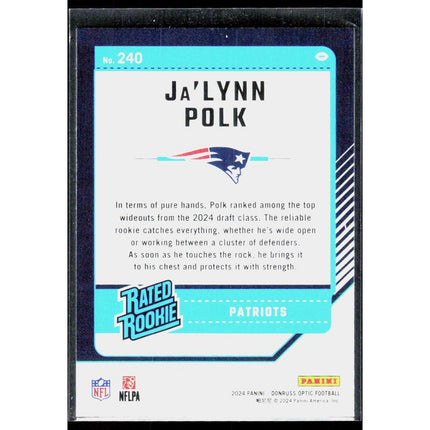 Ja'Lynn Polk 2024 Donruss Optic #240 RC New England Patriots