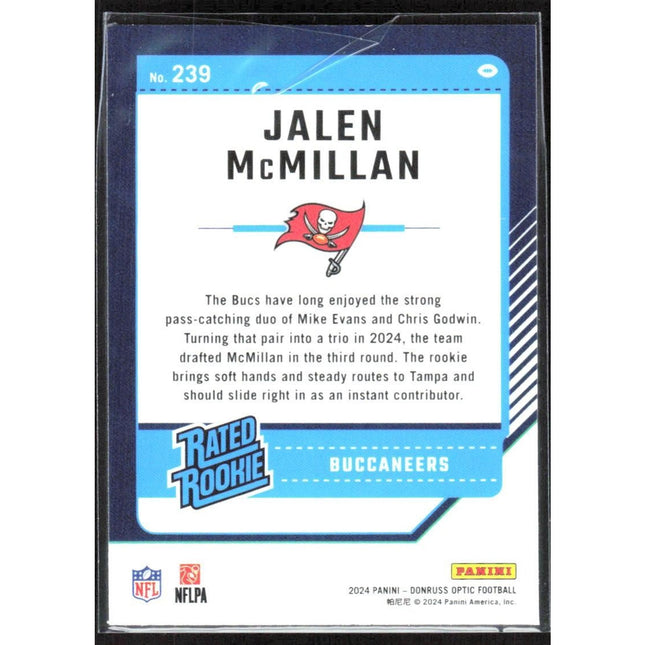 Jalen McMillan 2024 Donruss Optic #239 RC Tampa Bay Buccaneers