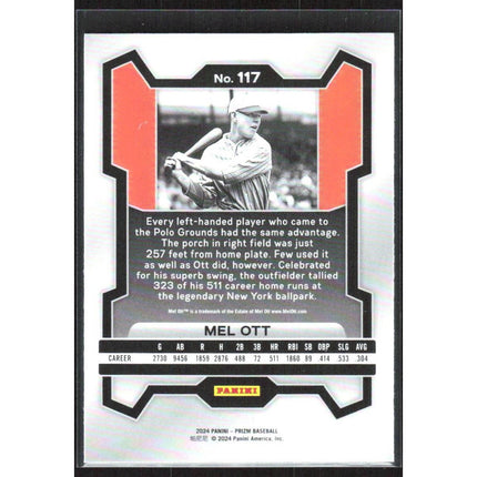 Mel Ott 2024 Panini Prizm #117 New York Giants