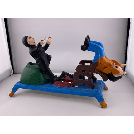 Reproduction Cast Iron Dentist Mechanical Bank Working Coin Bank 8.5"