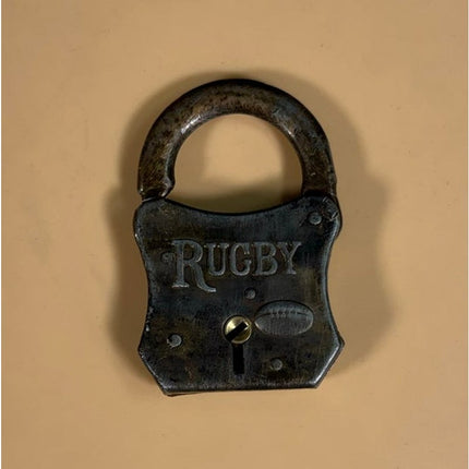Vintage Miller Lock Co Rugby Padlock Antique Collectible Lock No Key