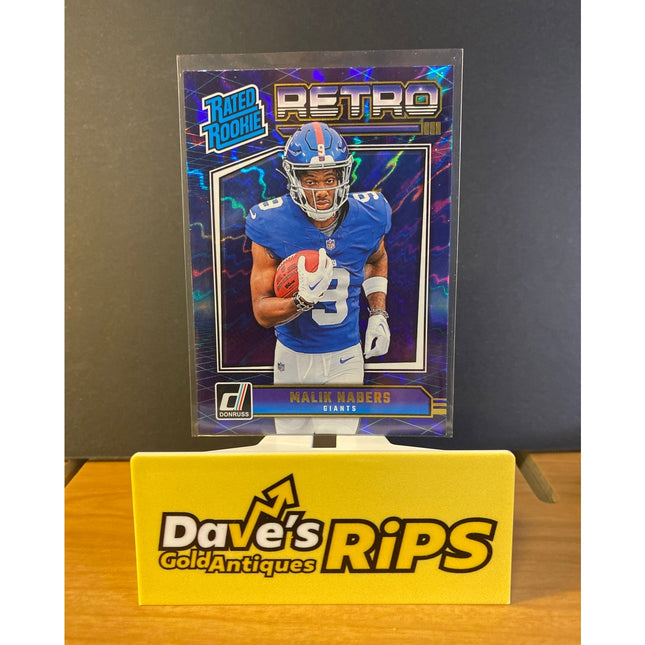 Malik Nabors 2024 Donruss #6 Retro Rated Rookie RC Card New York Giants