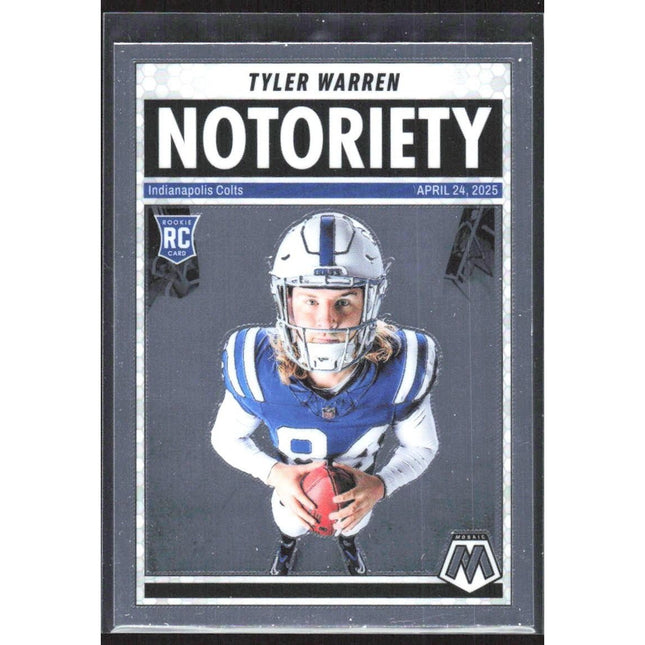 Tyler Warren 2025 Panini Mosaic Notoriety #25 Indianapolis Colts