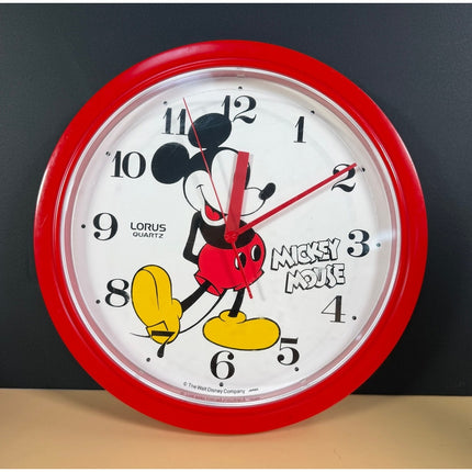 Lorus Quartz Disney Mickey Mouse Red Wall Clock Working