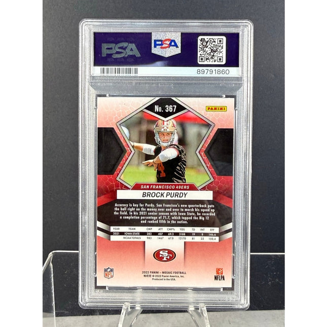 2022 Panini Mosaic Brock Purdy #367 RC 49ers PSA 10 Gem Mint