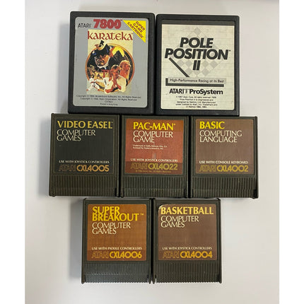 Lot of 7 Atari Video Game Cartridges Pac-Man Super Breakout Karateka More