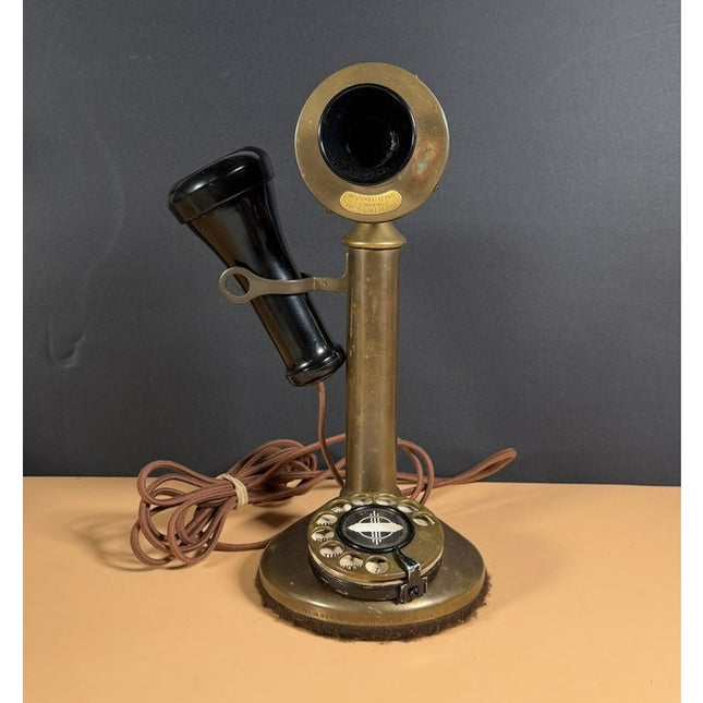 Vintage Western Electric Brass Candlestick Telephone Working