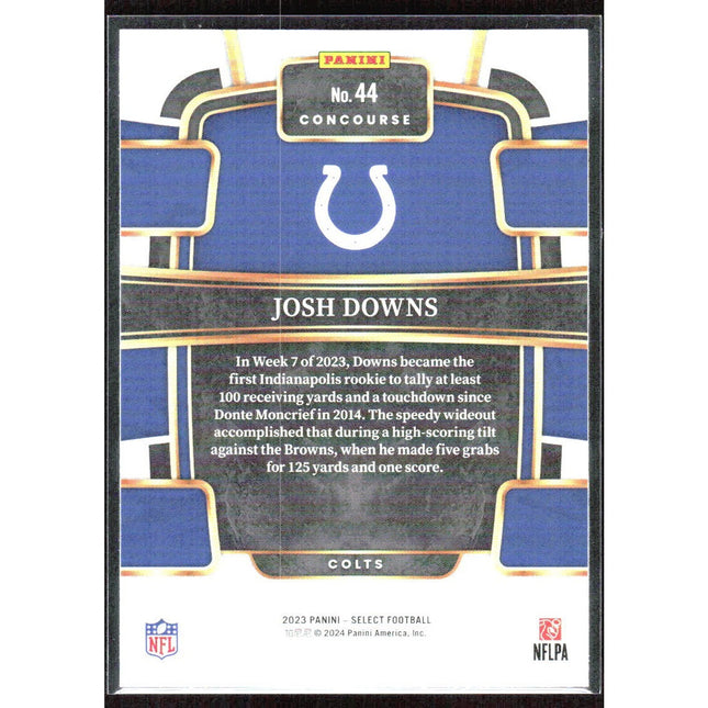 Josh Downs 2023 Panini Select #44 RC Indianapolis Colts
