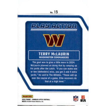 Terry McLaurin 2024 Donruss Optic Play Action #15 Washington Commanders