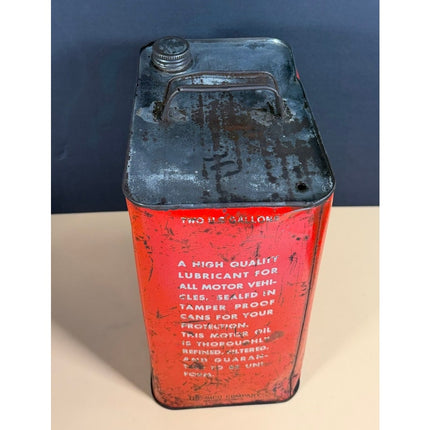 Vintage Red Bell Motor Oil 2 Gallon Can Gas Station Advertising Sign
