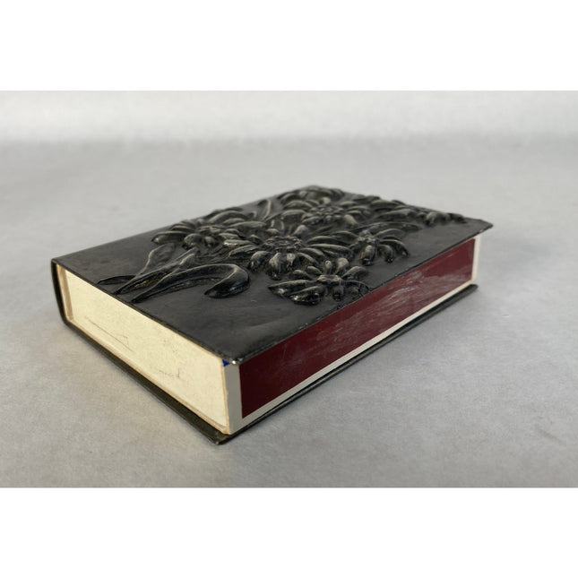 Vintage Floral Silverplate Matchbox Holder – Decorative Match Safe