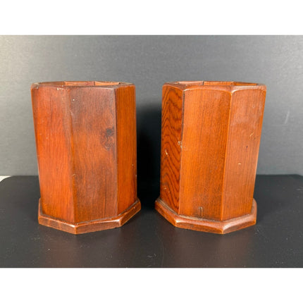 MCM Wooden Vases 4.5" Tall – Mid Century Modern Decor