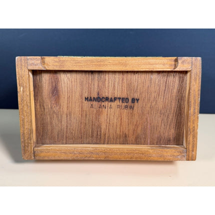 Handcrafted Wooden Curio Jewelry Box by Alan A. Rubin 7" Keepsake Box