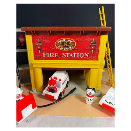 Fisher-Price Fire Station Complete with Original Box Vintage Play Family Toy