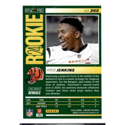 Kris Jenkins 2024 Panini Encore #265 RC Cincinnati Bengals