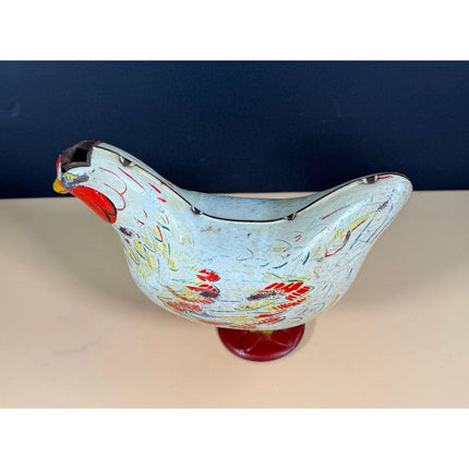 Vintage Wyandotte Tin Lithograph Chicken Egg Laying Marble Toy Working