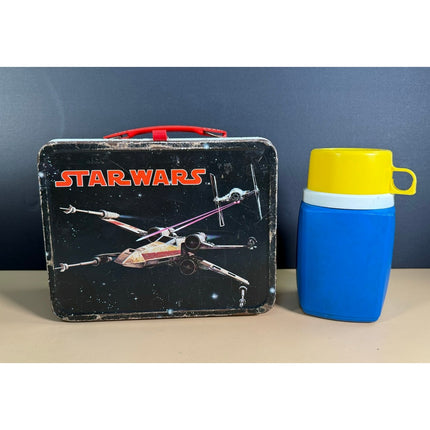 1977 Star Wars Lunchbox w/ Thermos VTG Tin King-Seeley Thermos Co Collectible