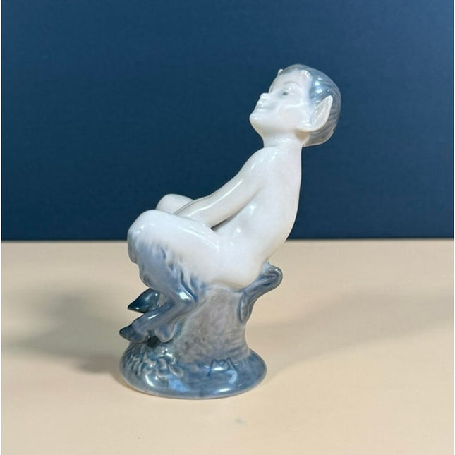 Royal Copenhagen Faun on Stump Porcelain Figurine #1738 3.5" Denmark