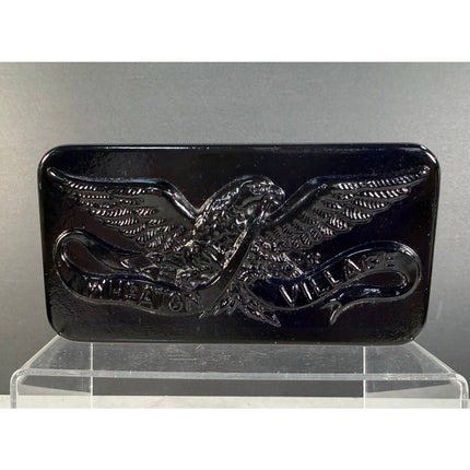 Wheaton Village Blue Glass Eagle Plaque Paperweight Sign 6"