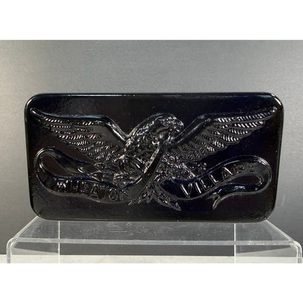 Wheaton Village Blue Glass Eagle Plaque Paperweight Sign
