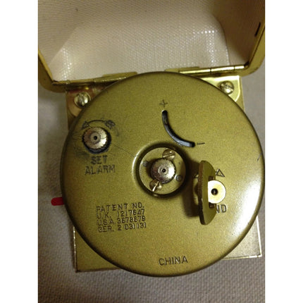 Vintage Westclox Travel Alarm Clock – Glow Hands, Working, Orange/Brown Case