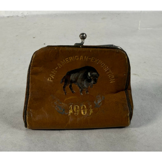 1901 Pan-American Exposition Buffalo NY Leather Souvenir Coin Purse