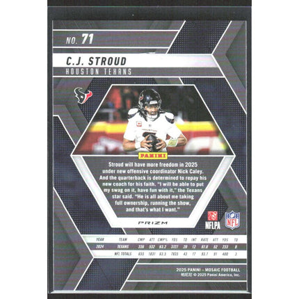 C.J. Stroud 2025 Panini Mosaic #71 Houston Texans