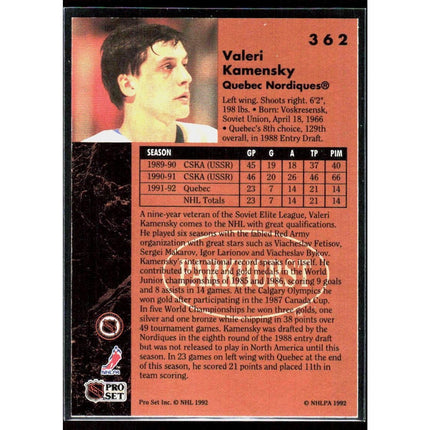 Valeri Kamensky 1991-92 Parkhurst #362 RC Quebec Nordiques
