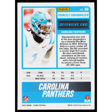 Princely Umanmielen 2025 Score-A-Treat #86 RC Carolina Panthers
