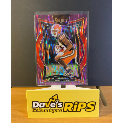 Cedric Tillman 2024 Select #17 Purple Prizm Shock RC Cleveland Browns 351/360