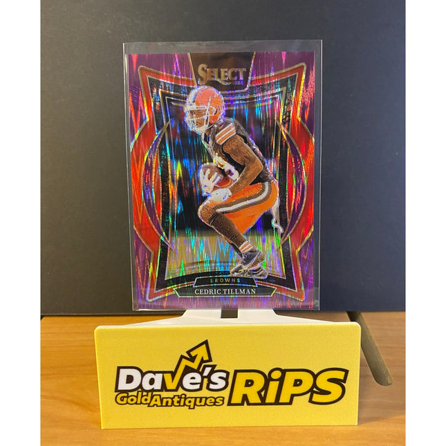 Cedric Tillman 2024 Select #17 Purple Prizm Shock RC Cleveland Browns 351/360