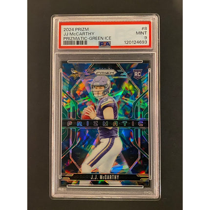 JJ McCarthy 2024 Prizm 8 Vikings Prizmatic PSA 9