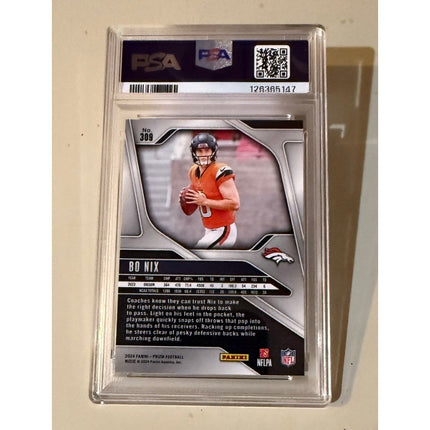 2024 Panini Prizm #309 Bo Nix Rookie RC Broncos PSA 9 Mint