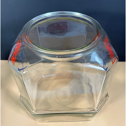 Lance Cracker Jar Glass Countertop Cookie Jar with Lid Vintage Advertising