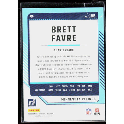 Brett Favre 2024 Donruss Press Proof Green #185 Minnesota Vikings