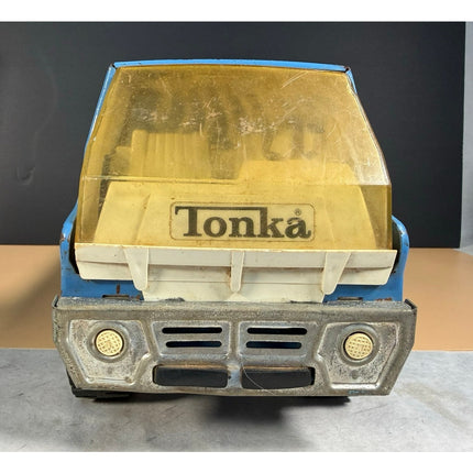 Tonka Tow Hoist Ramp Blue Truck 17.75" Vintage Pressed Steel Toy Truck