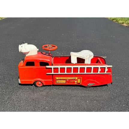 Marx Sit-N-Go Ride On Toy Fire Engine with Ladders Working Complete